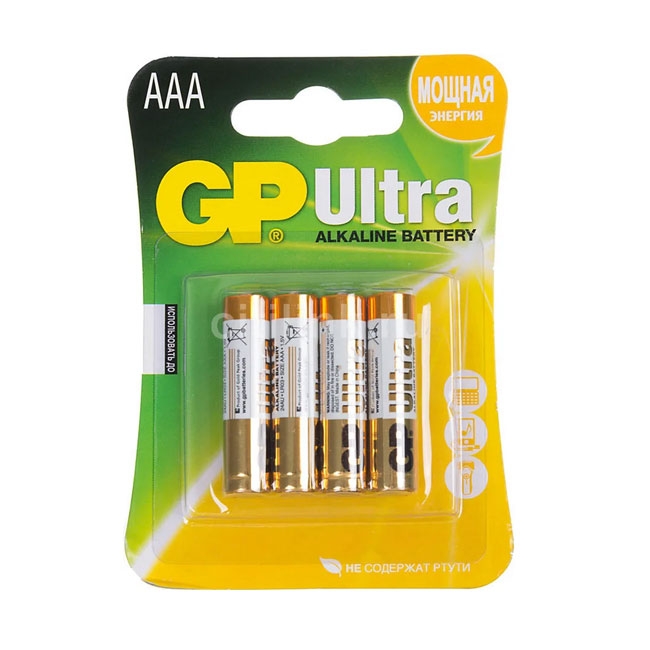 Батарейки GP Ultra Alkaline AАA/LR03 - 4 шт.