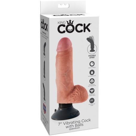 Фаллос-вибратор 7" Vibrating Cock with Balls